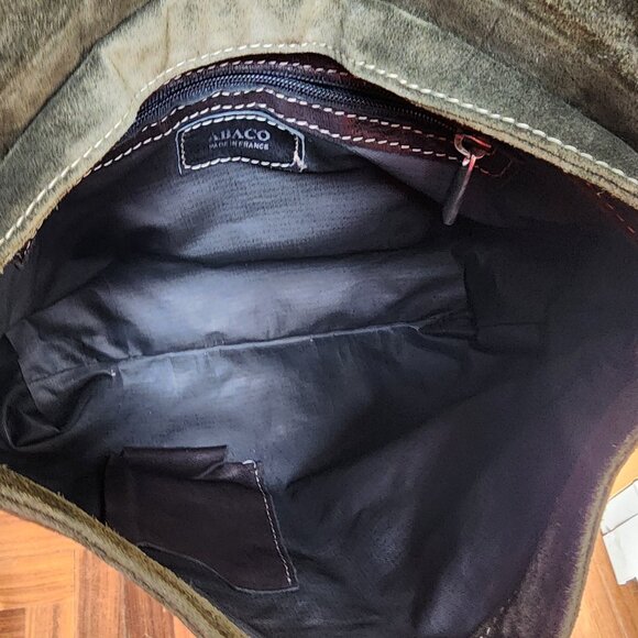 Abaco Paris Green Suede Flap-Over Shoulder Bag - Picture 13 of 16